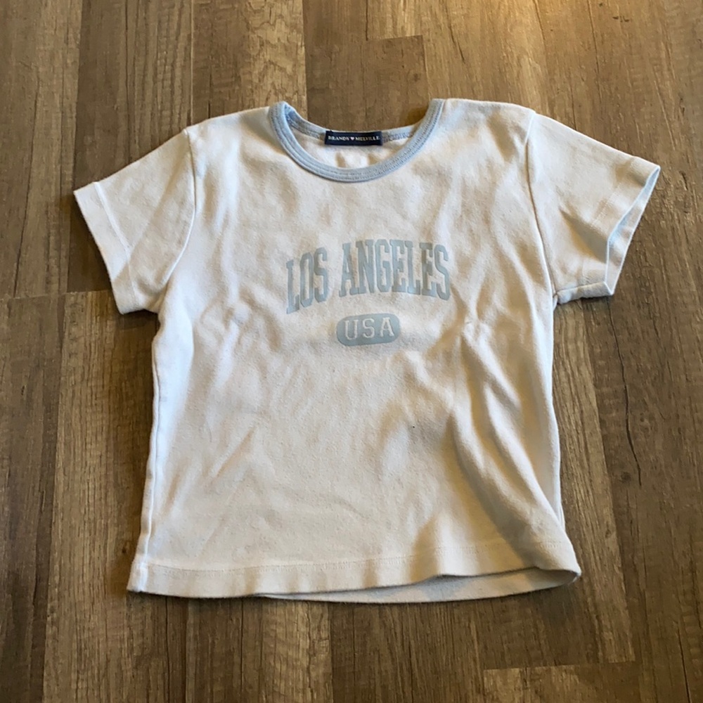 White and blue los angels shirt from brandy